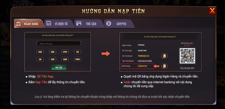 Hướng Dẫn Nạp Tiền Qua Ngân Hàng Tại BomWin Siêu Tốc Mở Ra Cánh Cửa Chinh Phục Kho Giải Trí Đỉnh Cao